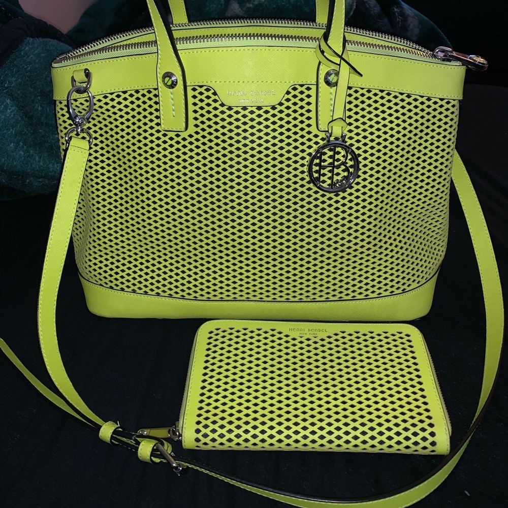 Henri Bendel Perforated Satchel and wallet